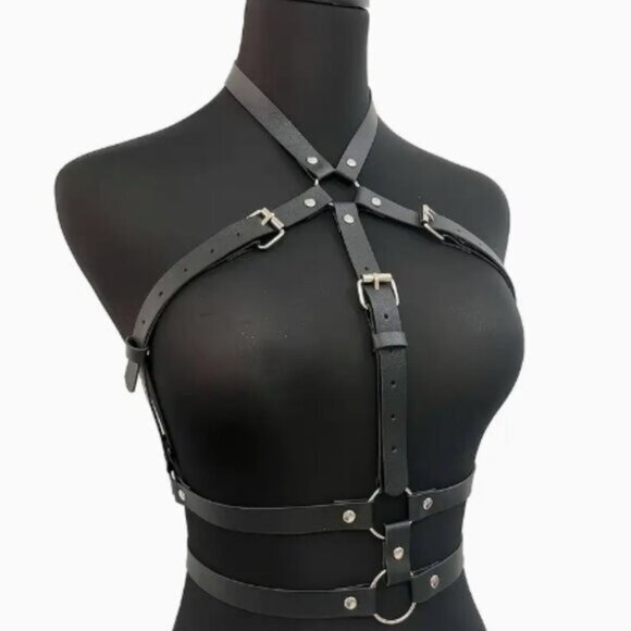PU Leather Buckle Double Layer Harness Belt - Picture 3 of 5